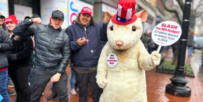 PETA Mouse at MAGA Rally 2025