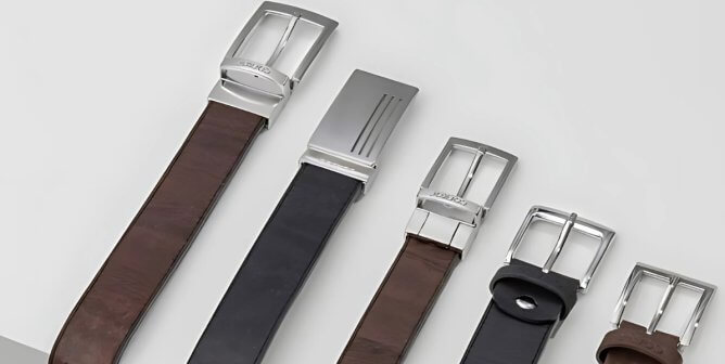 a set of cork leather belts from corkor