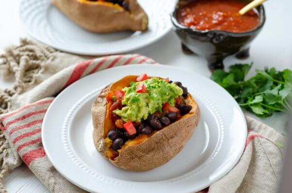 loaded baked sweet potato