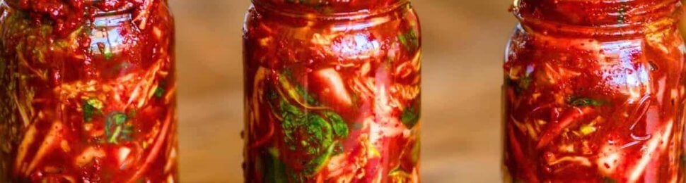 the korean vegan jars of vegan kimchi