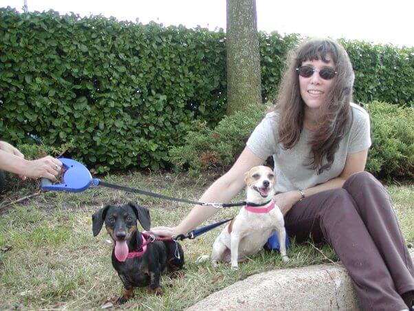 Alisa with two small dogs