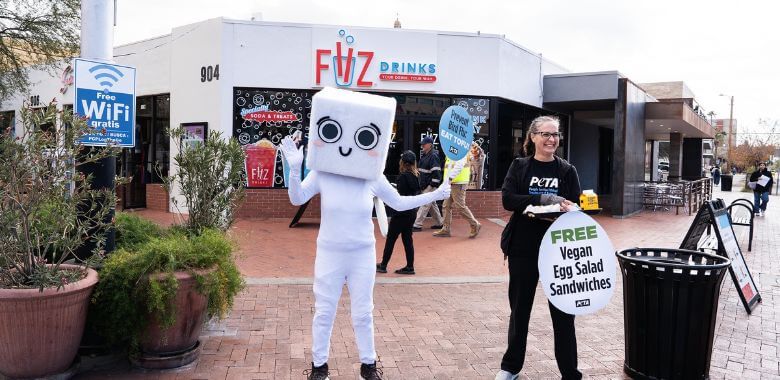 Tommy the tofu mascot