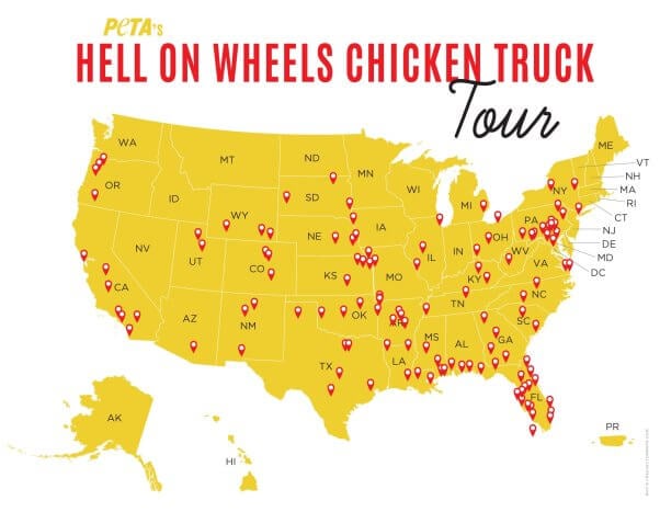 Hell on Wheels Chicken truck tour map